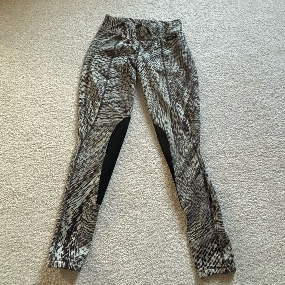 Women’s Black and White Patterned Jeans with Black Inset Panels